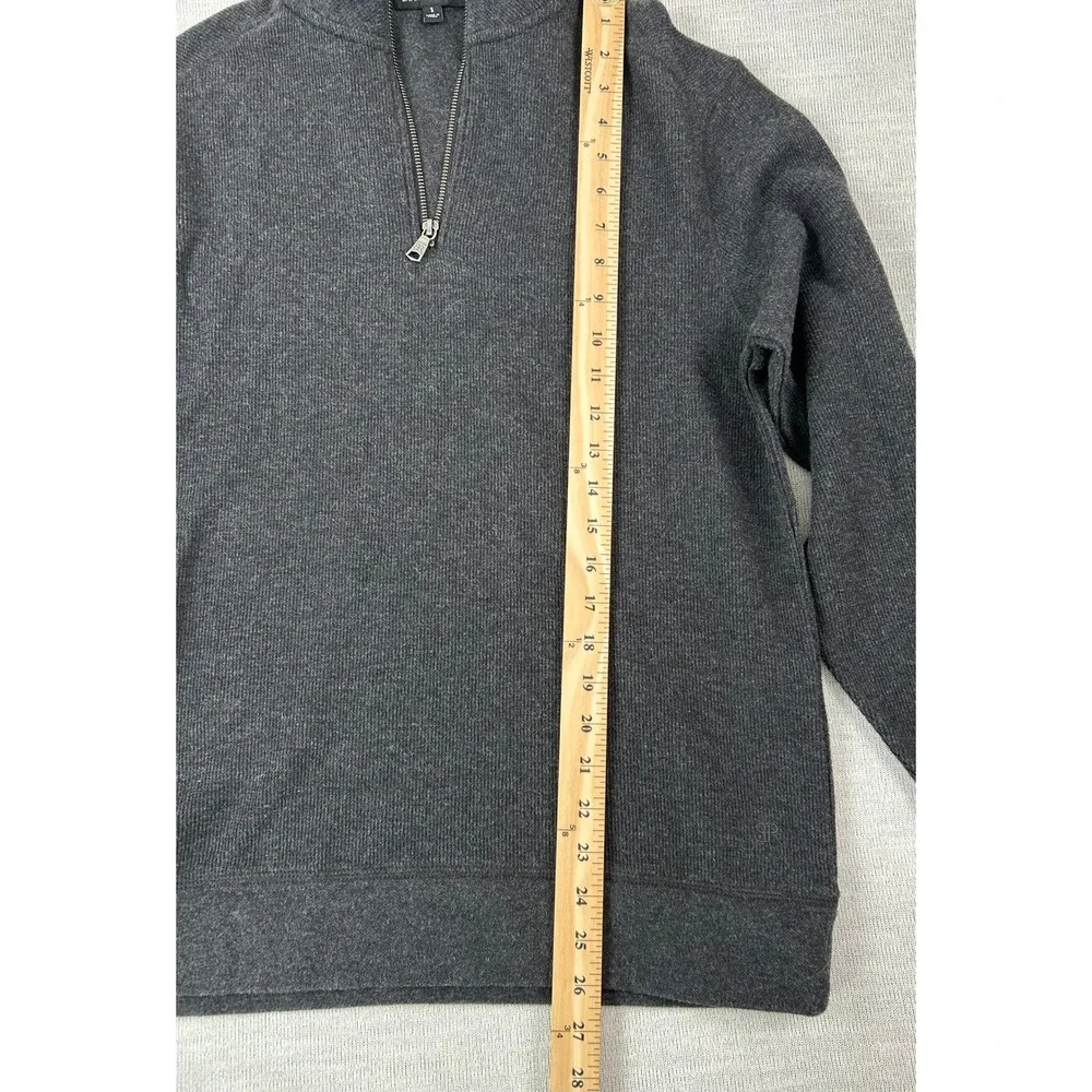 Banana Republic Mens Gray 1/4 Zip Textured Pullover Sweater Size S